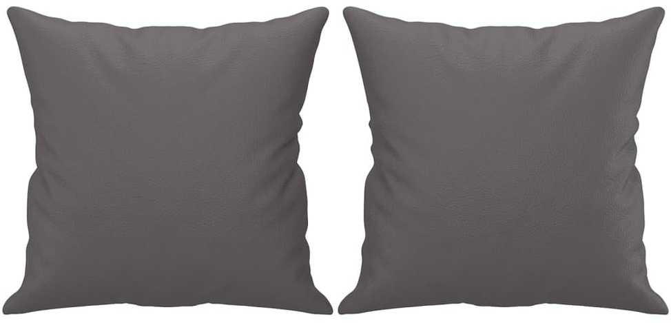 Dvivietė sofa su pagalvėlėmis, pilka, 140cm, dirbtinė oda
