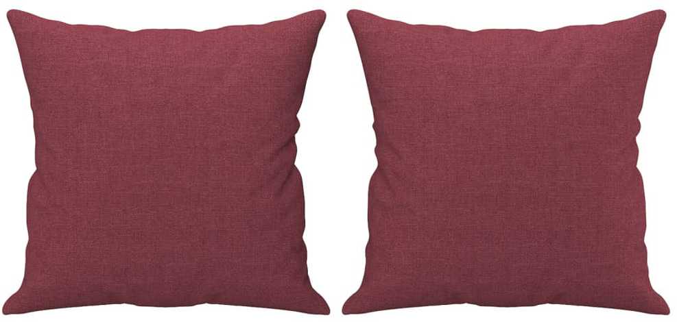 Dvivietė sofa su pagalvėlėmis, raudonojo vyno, 140cm, audinys