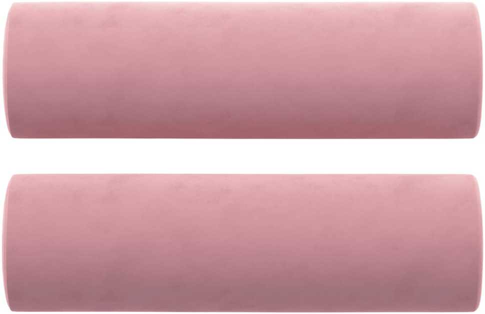 Dvivietė sofa su pagalvėlėmis, rožinės spalvos, 120cm, aksomas
