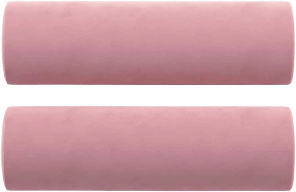 Dvivietė sofa su pagalvėlėmis, rožinės spalvos, 140cm, aksomas