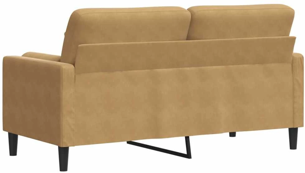 Dvivietė sofa su pagalvėlėmis, rudos spalvos, 140cm, aksomas