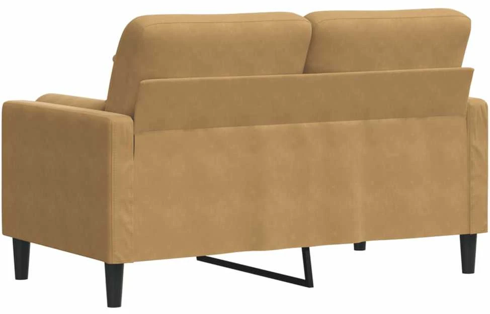 Dvivietė sofa su pagalvėlėmis, rudos spalvos, 120cm, aksomas