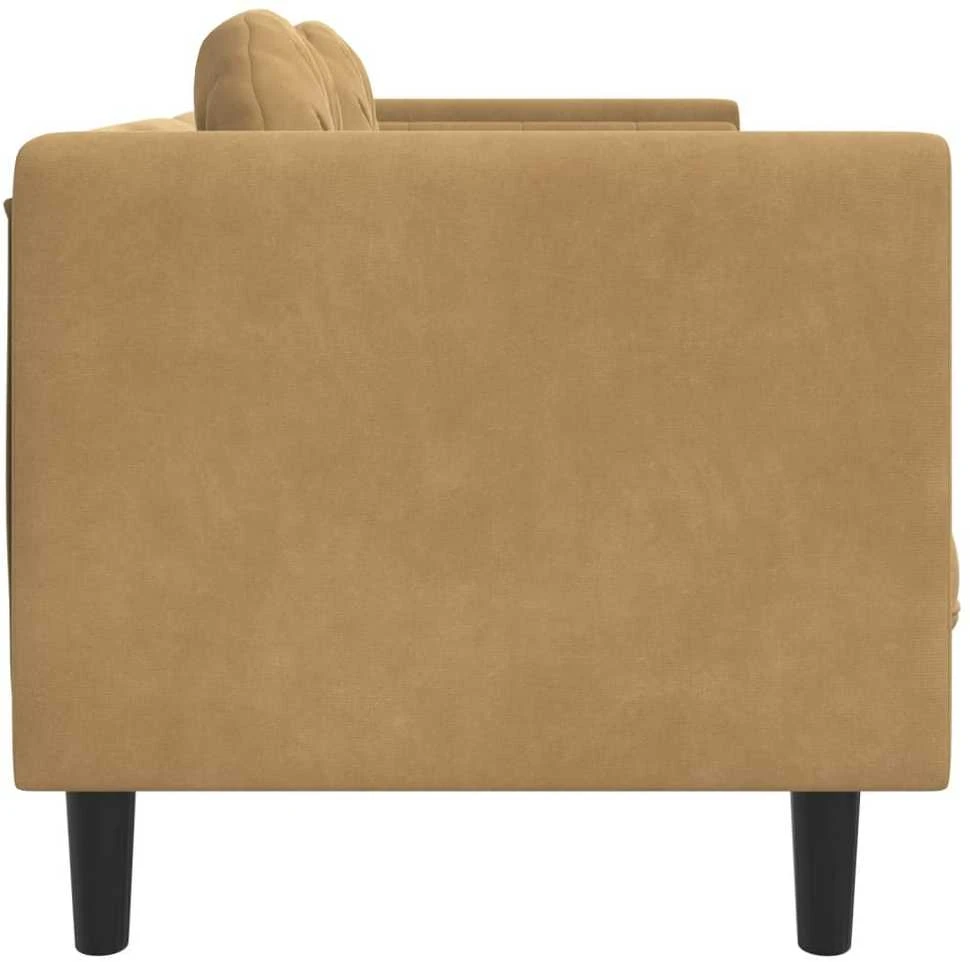Dvivietė sofa su pagalvėlėmis, ruda, dirbtinė versta oda