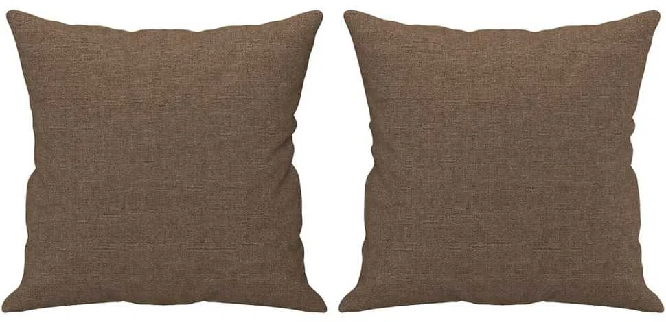 Dvivietė sofa su pagalvėlėmis, rudos spalvos, 140cm, audinys
