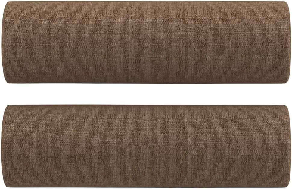 Dvivietė sofa su pagalvėlėmis, rudos spalvos, 120cm, audinys
