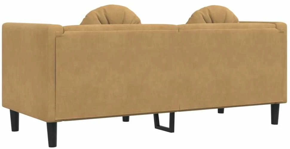 Dvivietė sofa su pagalvėlėmis, ruda, dirbtinė versta oda