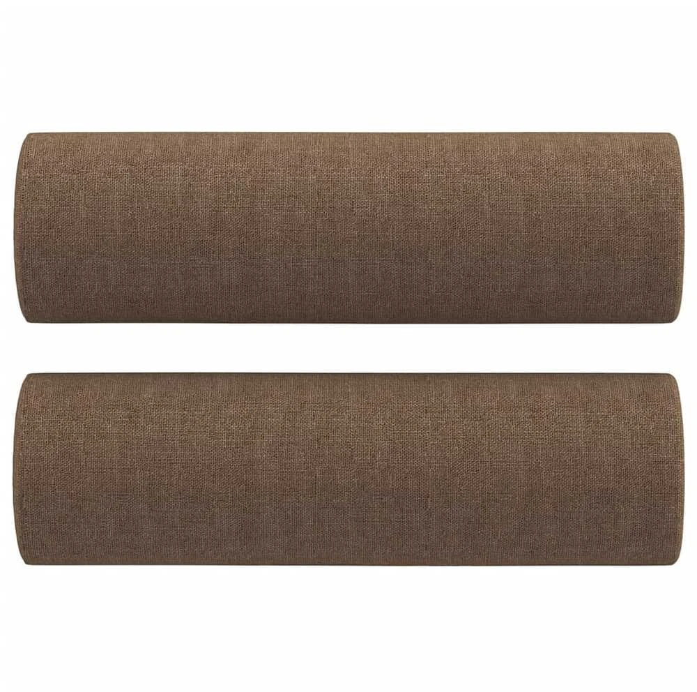 Dvivietė sofa su pagalvėlėmis, rudos spalvos, 140cm, audinys