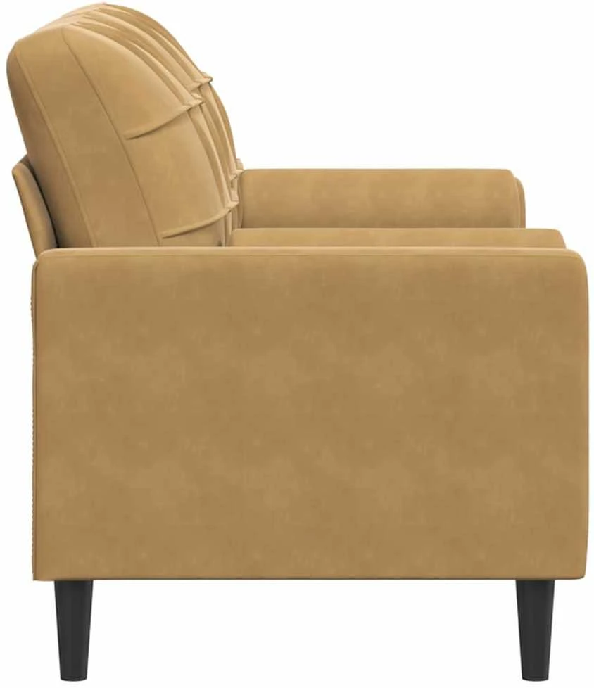Dvivietė sofa su pagalvėlėmis, rudos spalvos, 140cm, aksomas