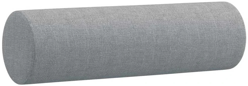Dvivietė sofa su pagalvėlėmis, šviesiai pilka, 140cm, audinys