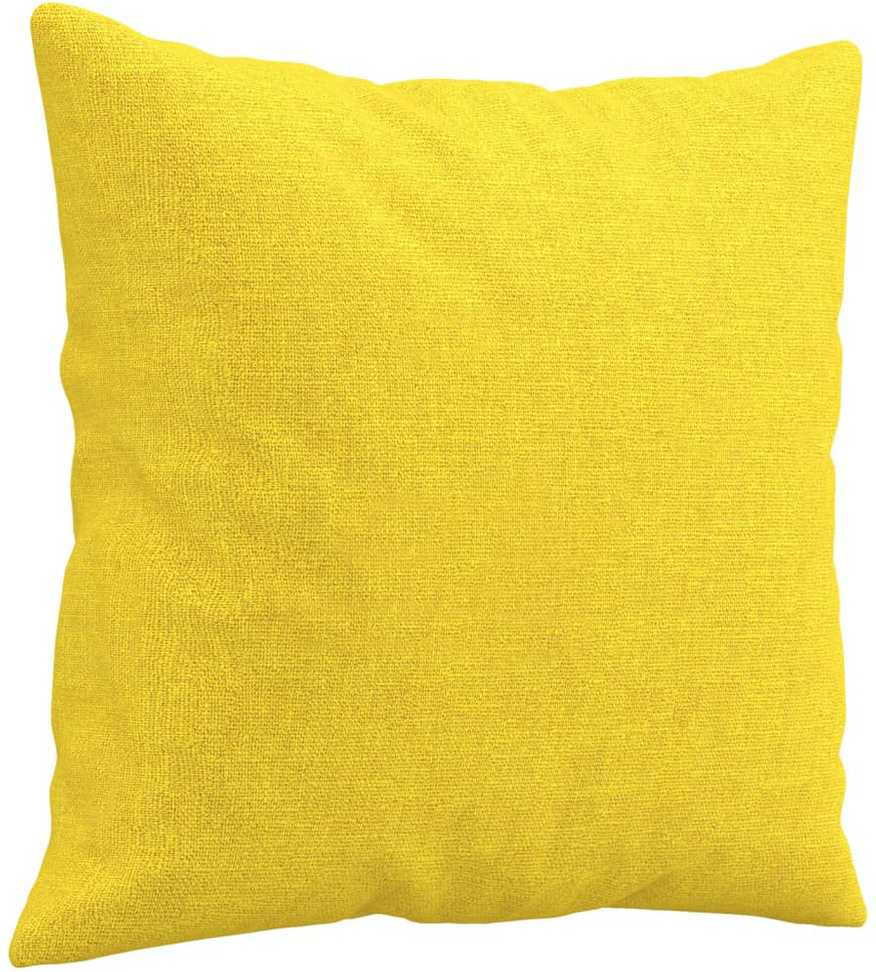Dvivietė sofa su pagalvėlėmis, šviesiai geltona, 140cm, audinys