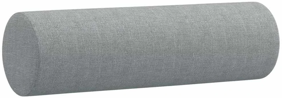 Dvivietė sofa su pagalvėlėmis, šviesiai pilka, 120cm, audinys