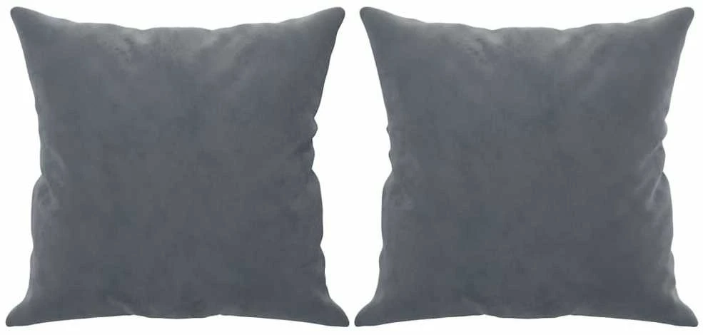 Dvivietė sofa su pagalvėlėmis, tamsiai pilka, 140cm, aksomas
