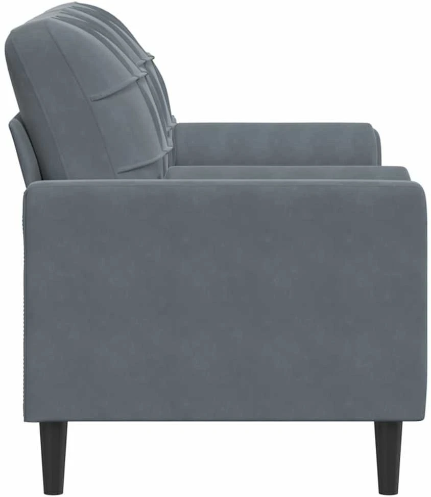 Dvivietė sofa su pagalvėlėmis, tamsiai pilka, 140cm, aksomas