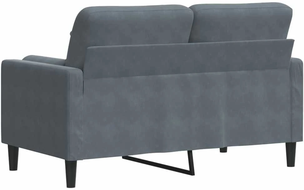 Dvivietė sofa su pagalvėlėmis, tamsiai pilka, 120cm, aksomas