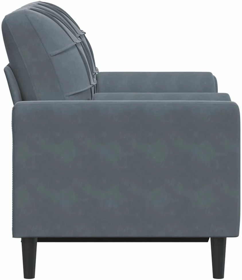 Dvivietė sofa su pagalvėlėmis, tamsiai pilka, 120cm, aksomas