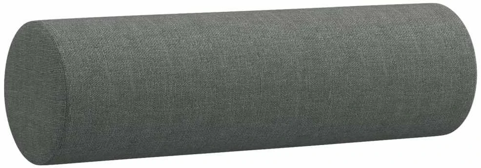 Dvivietė sofa su pagalvėlėmis, tamsiai pilka, 140cm, audinys