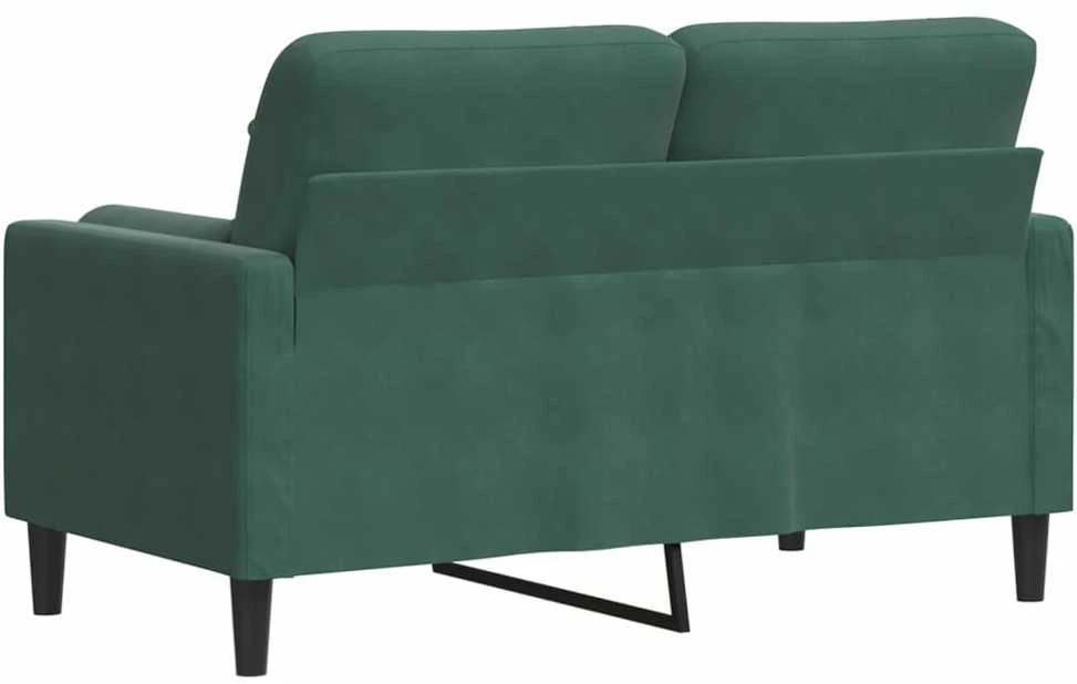 Dvivietė sofa su pagalvėlėmis, tamsiai žalia, 120cm, aksomas