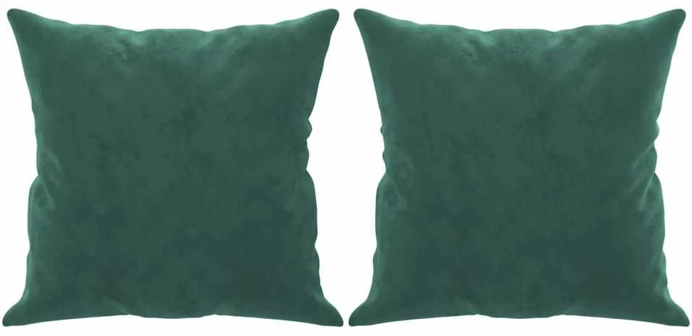 Dvivietė sofa su pagalvėlėmis, tamsiai žalia, 140cm, aksomas