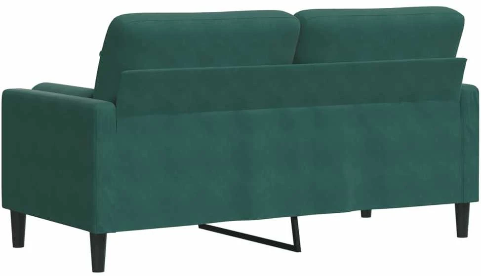 Dvivietė sofa su pagalvėlėmis, tamsiai žalia, 140cm, aksomas