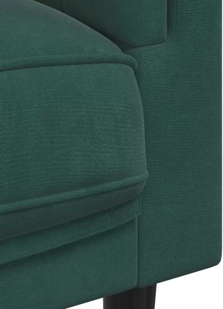 Dvivietė sofa su pagalvėlėmis, tamsiai žalios spalvos, aksomas