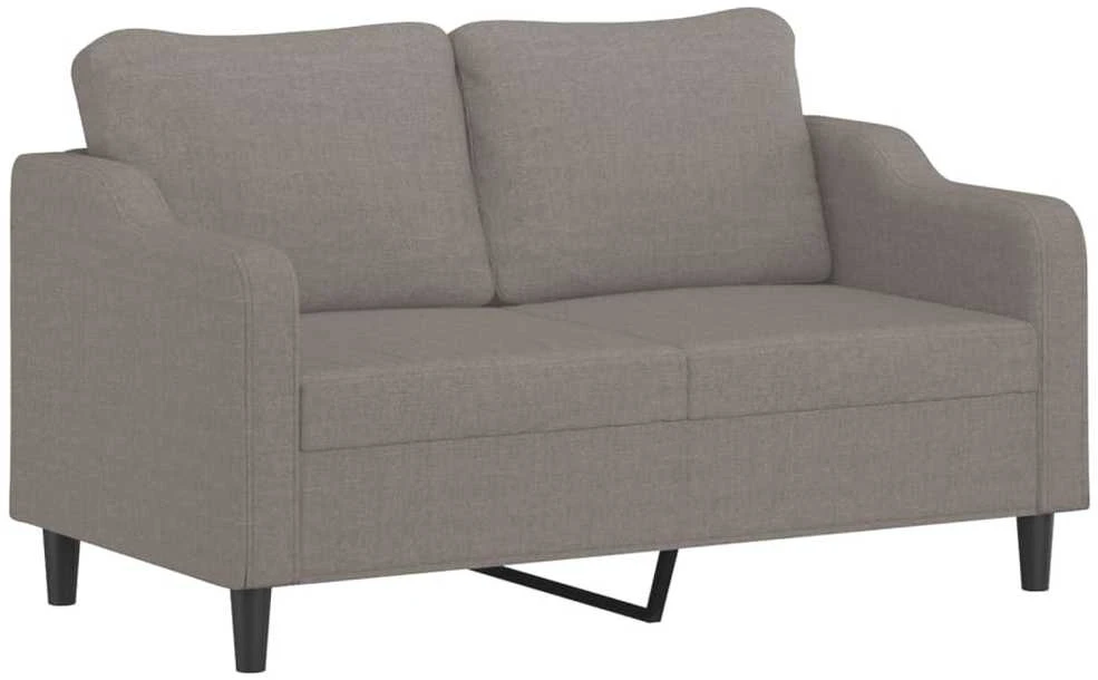 Dvivietė sofa su pagalvėlėmis, taupe spalvos, 140cm, audinys