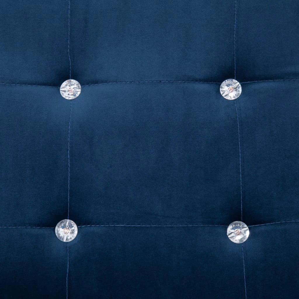 Dvivietė sofa su porankiais, mėlynos sp., chromas ir aksomas