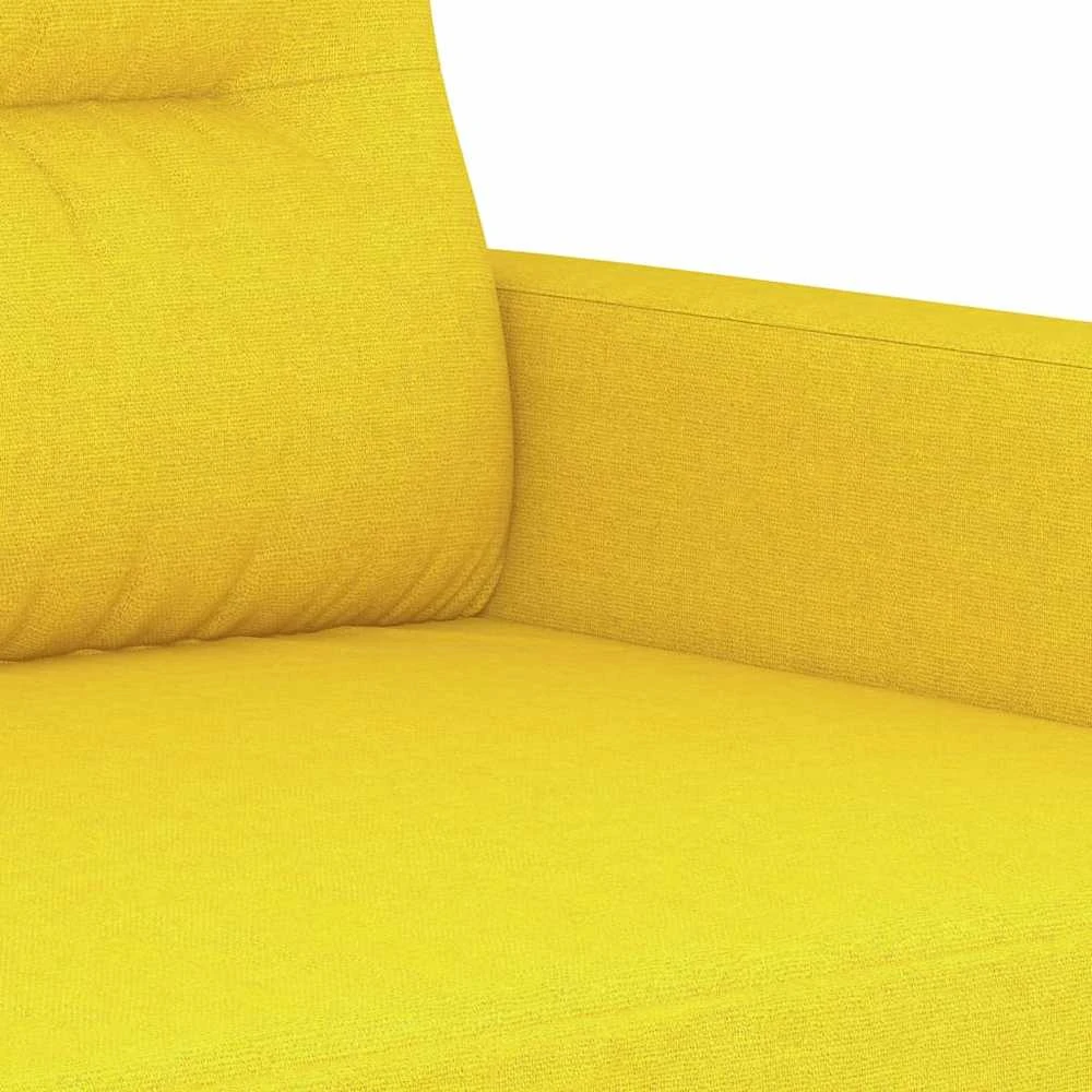 Dvivietė sofa, šviesiai geltonos spalvos, 140cm, audinys