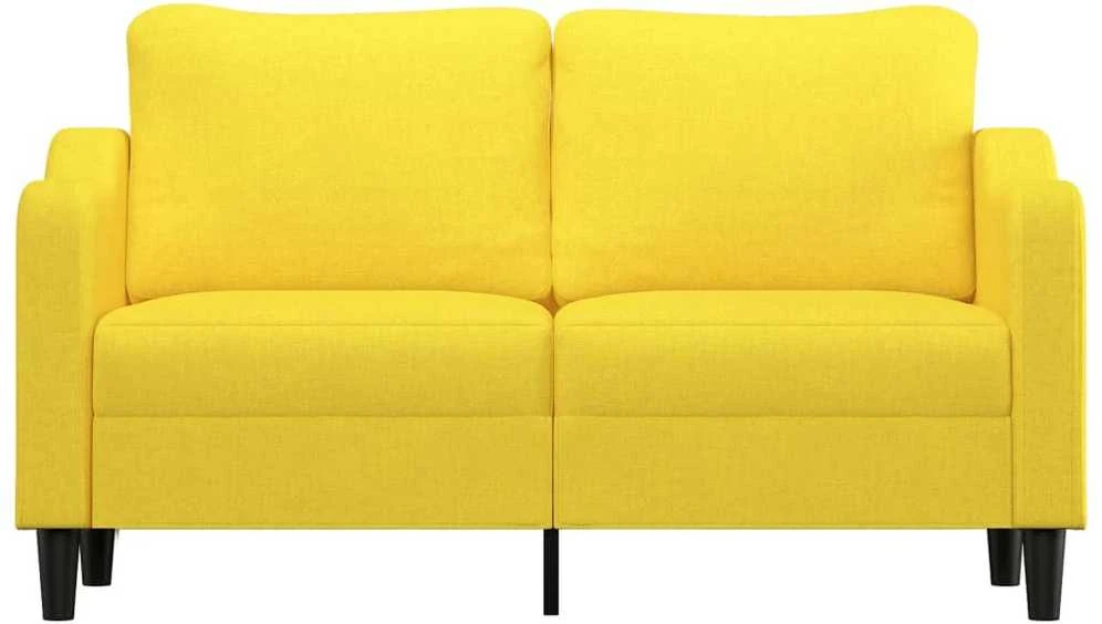 Dvivietė sofa, šviesiai geltonos spalvos, 140cm, audinys