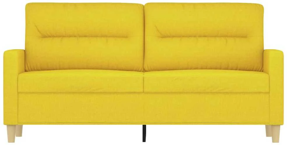 Dvivietė sofa, šviesiai geltonos spalvos, 140cm, audinys