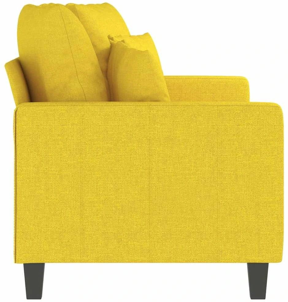 Dvivietė sofa, šviesiai geltonos spalvos, 140cm, audinys