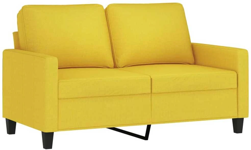 Dvivietė sofa, šviesiai geltonos spalvos, 120cm, audinys