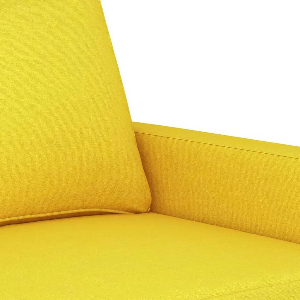 Dvivietė sofa, šviesiai geltonos spalvos, 120cm, audinys