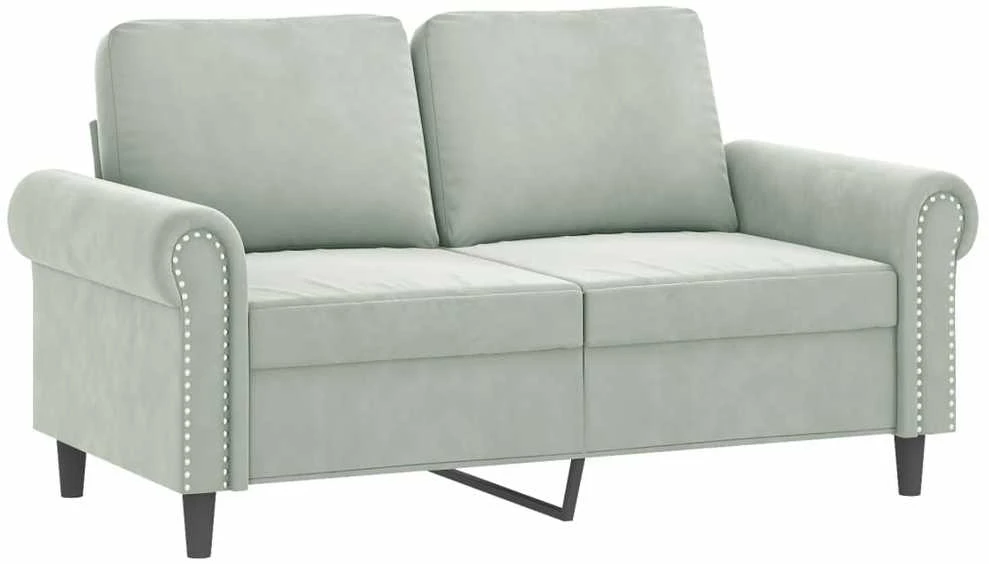 Dvivietė sofa, šviesiai pilkos spalvos, 120cm, aksomas