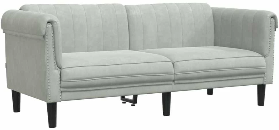 Dvivietė sofa, šviesiai pilkos spalvos, aksomas