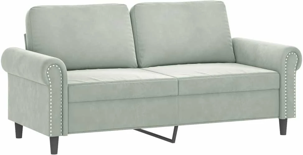 Dvivietė sofa, šviesiai pilkos spalvos, 140cm, aksomas