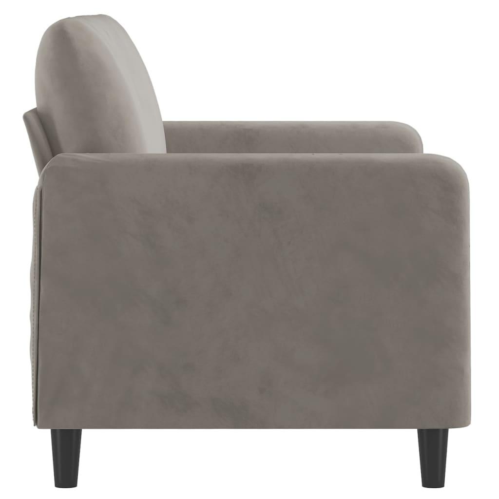 Dvivietė sofa, šviesiai pilkos spalvos, 120cm, aksomas