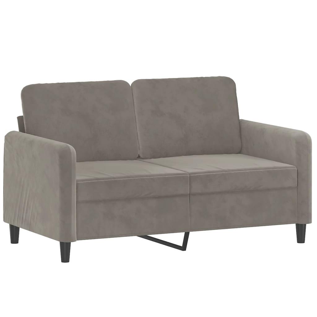 Dvivietė sofa, šviesiai pilkos spalvos, 120cm, aksomas