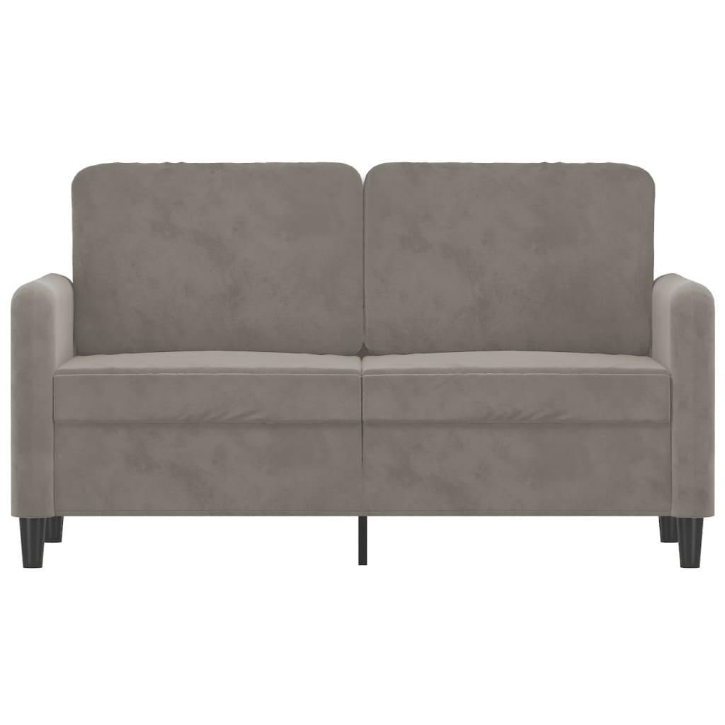 Dvivietė sofa, šviesiai pilkos spalvos, 120cm, aksomas