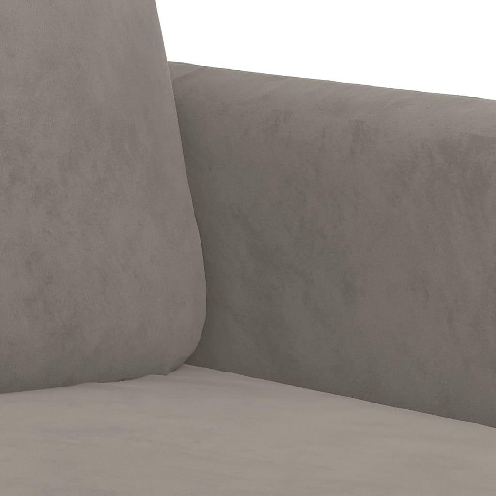Dvivietė sofa, šviesiai pilkos spalvos, 120cm, aksomas