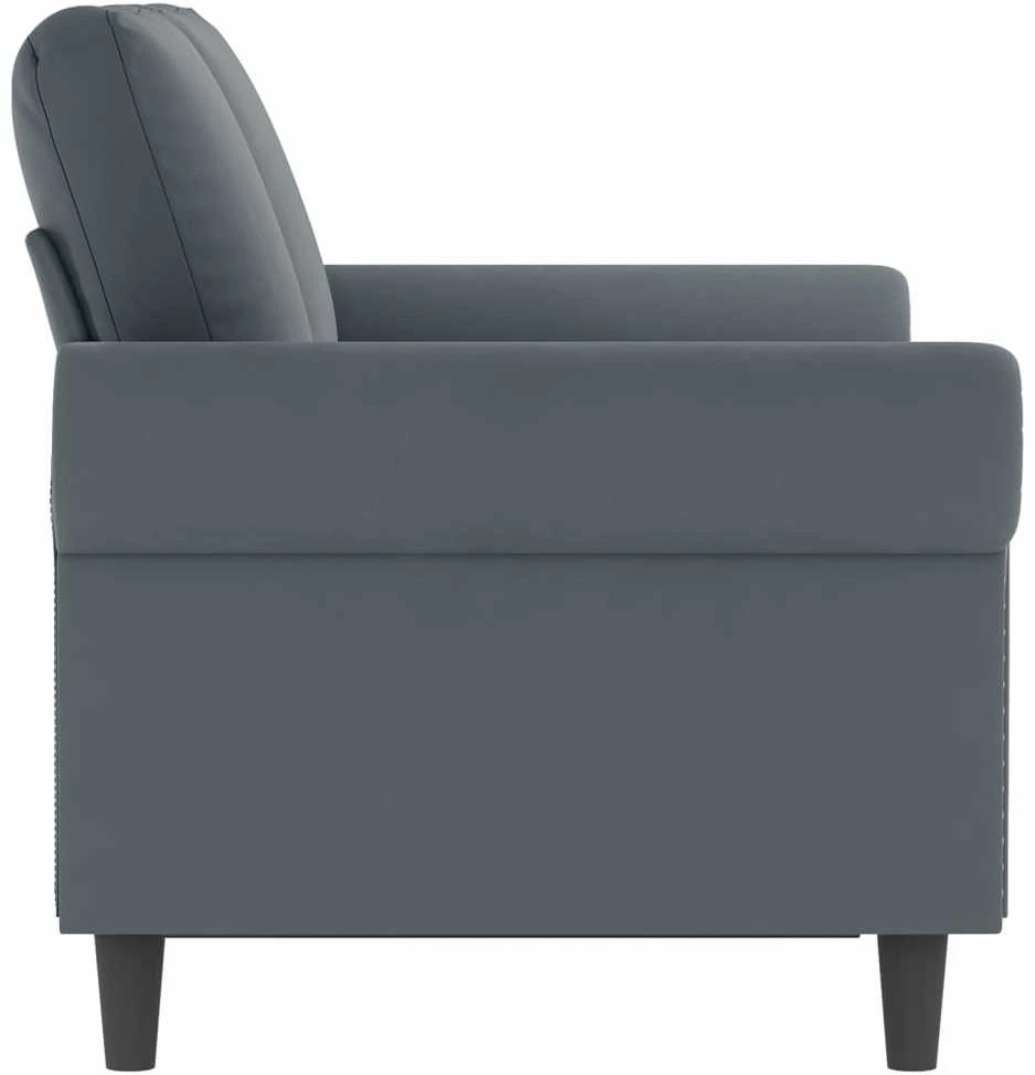 Dvivietė sofa, tamsiai pilkos spalvos, 120cm, aksomas