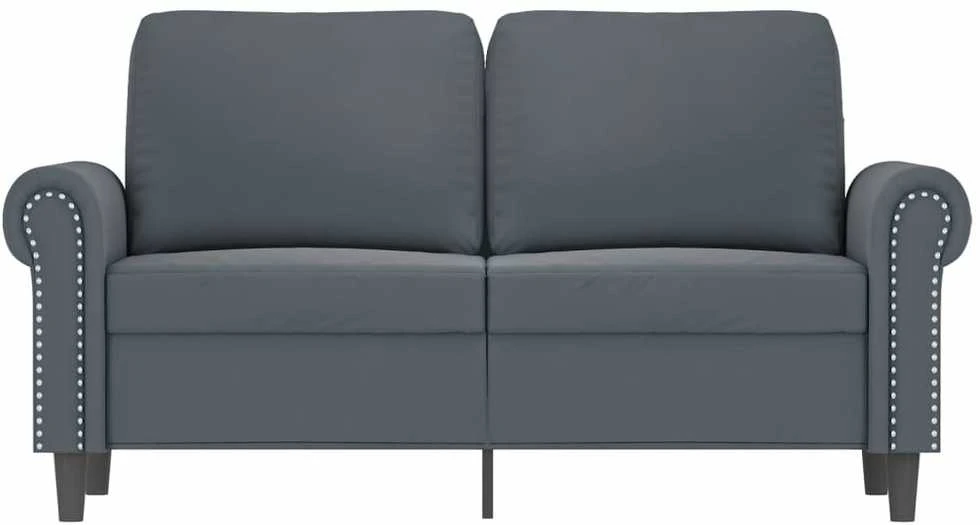 Dvivietė sofa, tamsiai pilkos spalvos, 120cm, aksomas