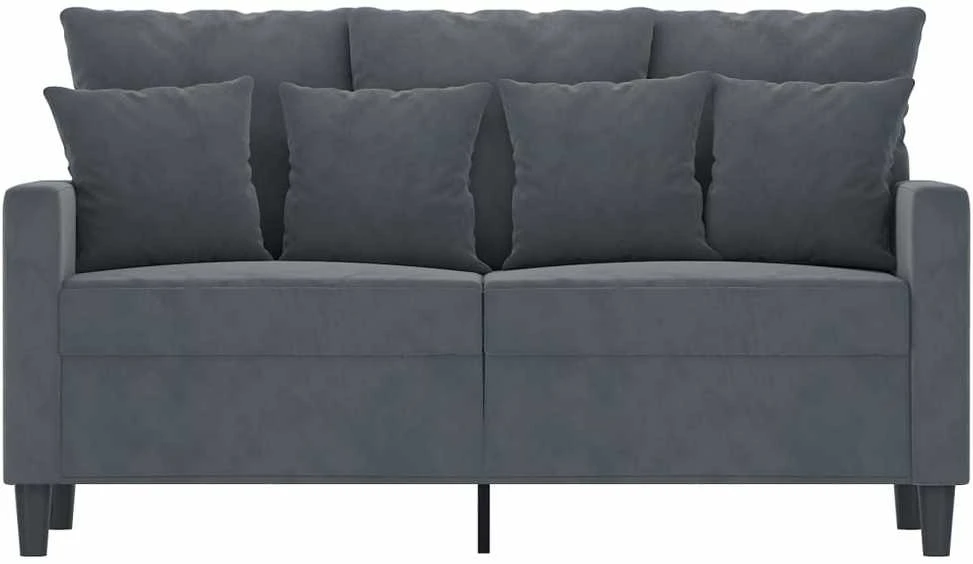 Dvivietė sofa, tamsiai pilkos spalvos, 120cm, aksomas