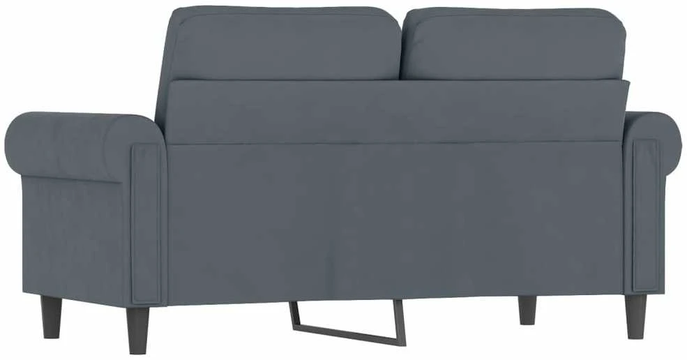 Dvivietė sofa, tamsiai pilkos spalvos, 120cm, aksomas
