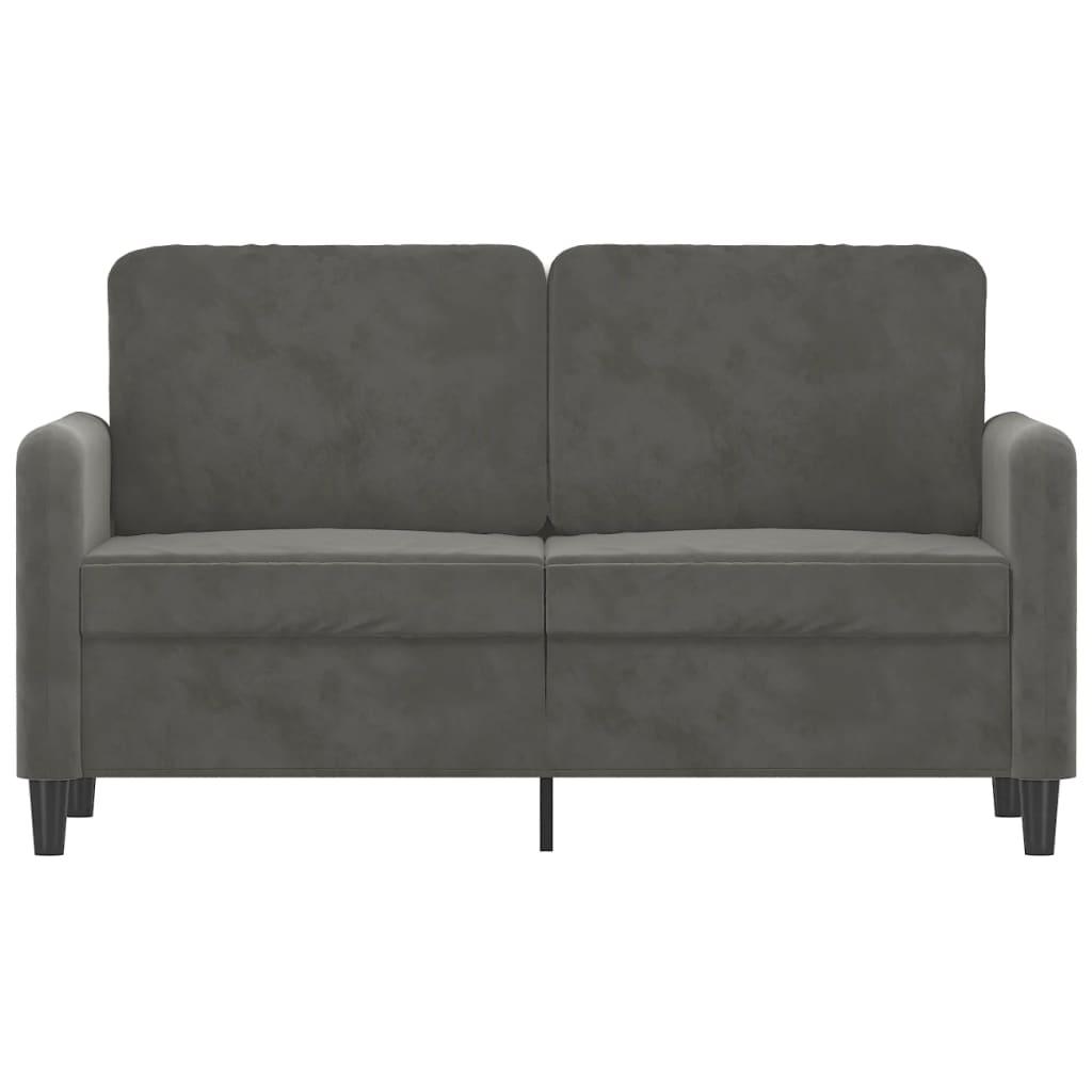 Dvivietė sofa, tamsiai pilkos spalvos, 120cm, aksomas