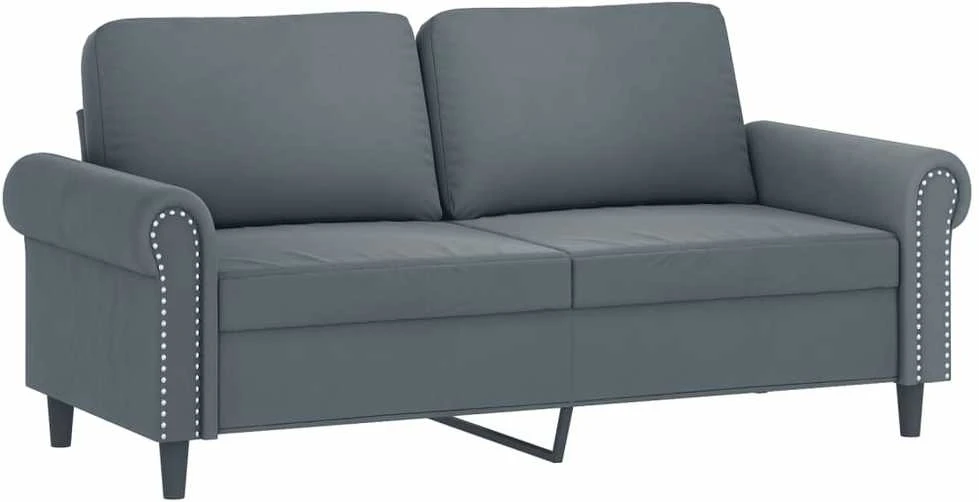 Dvivietė sofa, tamsiai pilkos spalvos, 140cm, aksomas