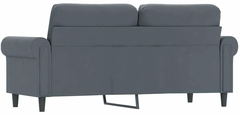 Dvivietė sofa, tamsiai pilkos spalvos, 140cm, aksomas