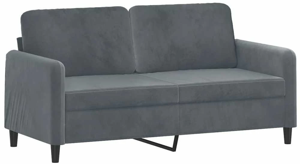 Dvivietė sofa, tamsiai pilkos spalvos, 140cm, aksomas