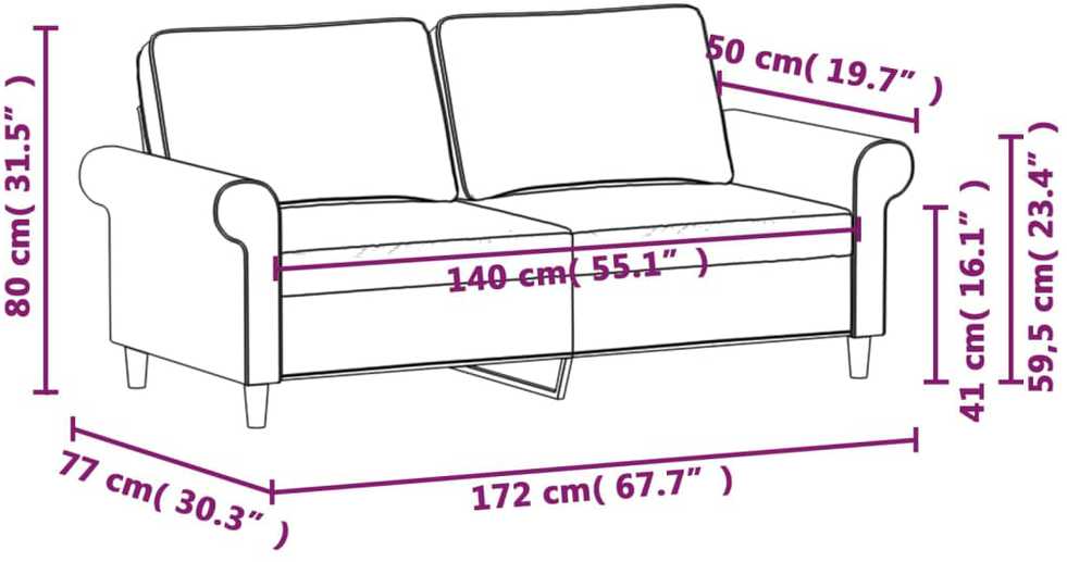 Dvivietė sofa, tamsiai pilkos spalvos, 140cm, audinys