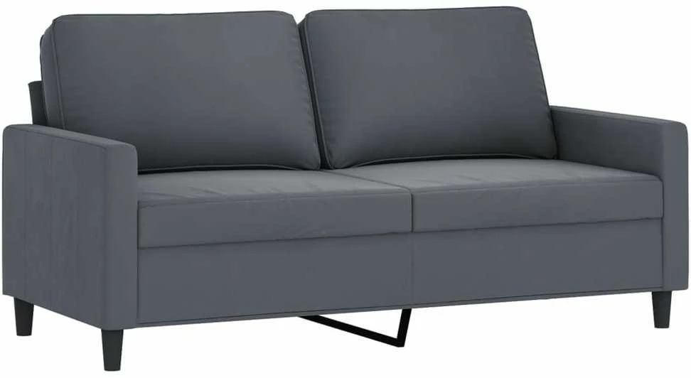 Dvivietė sofa, tamsiai pilkos spalvos, 140cm, aksomas