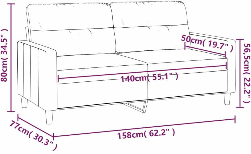 Dvivietė sofa, tamsiai pilkos spalvos, 140cm, audinys
